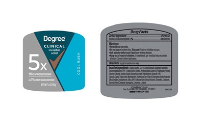 Label (Degree Clinical Invisible Solid Cool Rush 96h Antiperspirant Deodorant   Artwork)